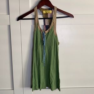 Vintage Free People FP Racerback Tank Top Green  size XS